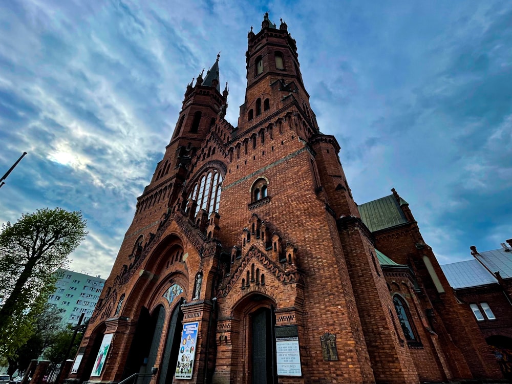 an old church with a clock tower on the front