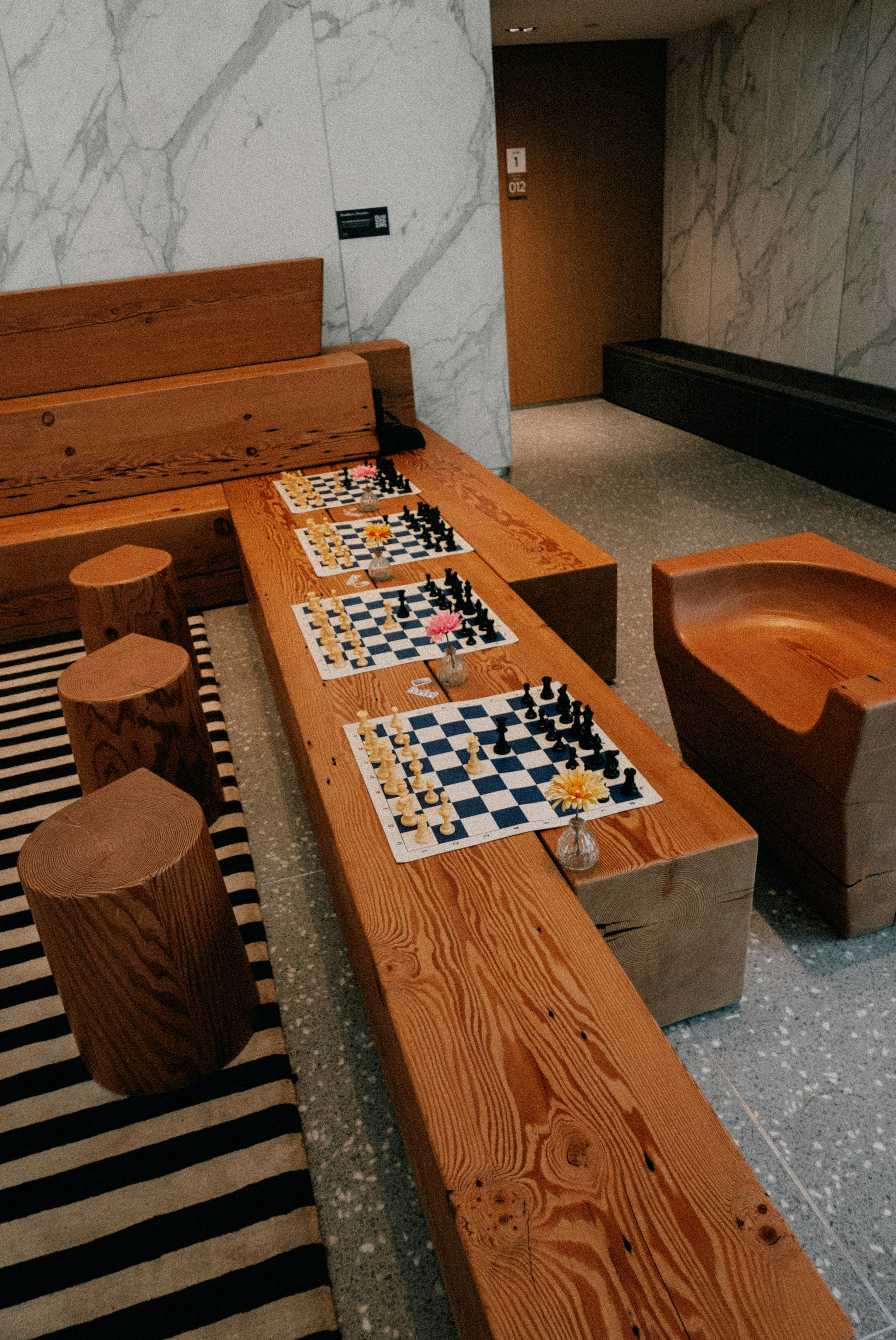 A set of outdoor coasters.