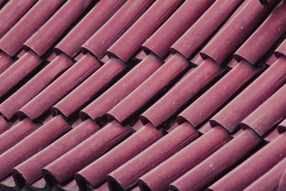 a close up view of a red roof