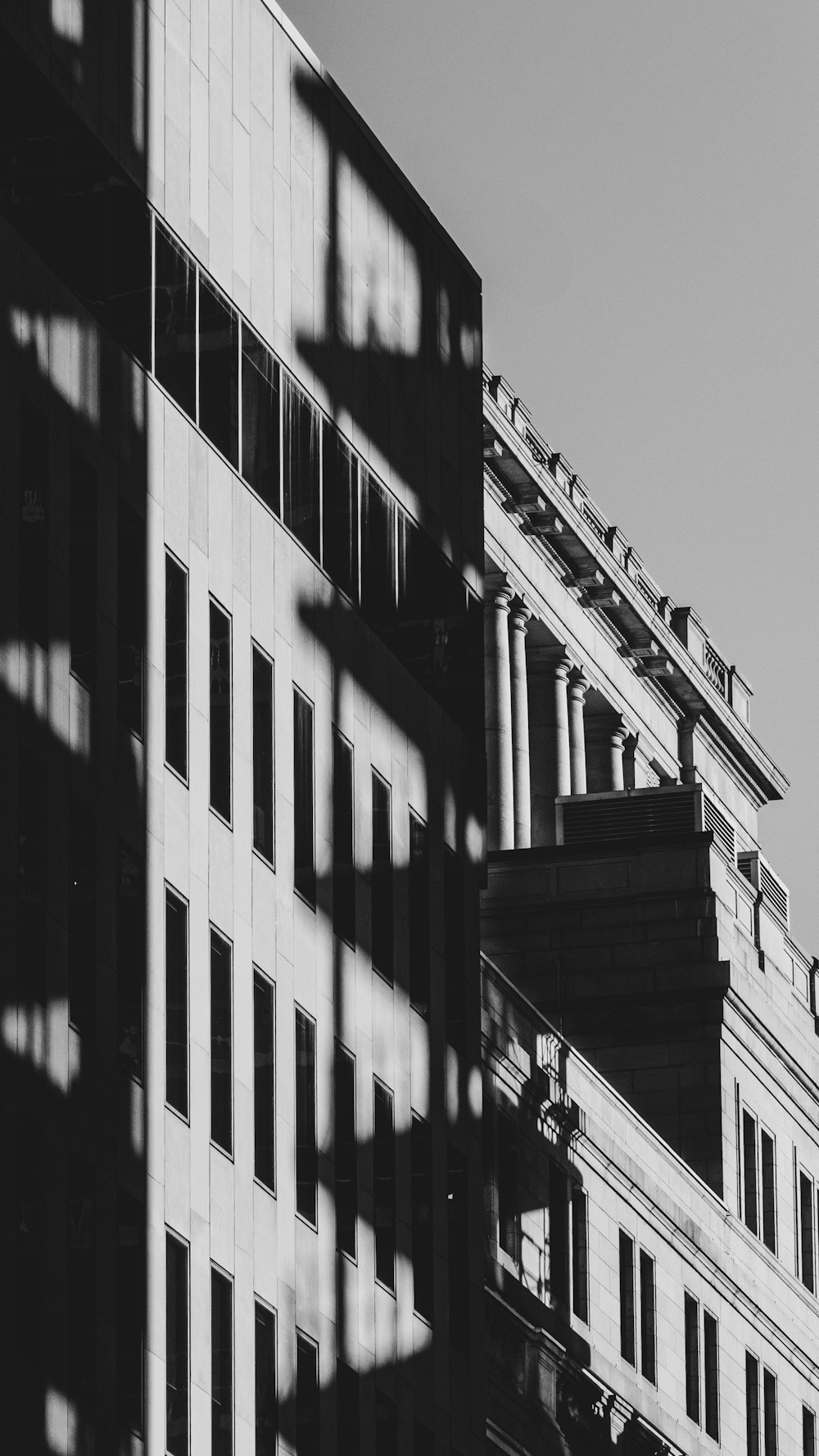 a black and white photo of a building