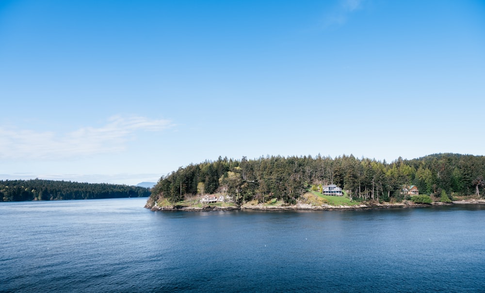 a small island in the middle of a body of water