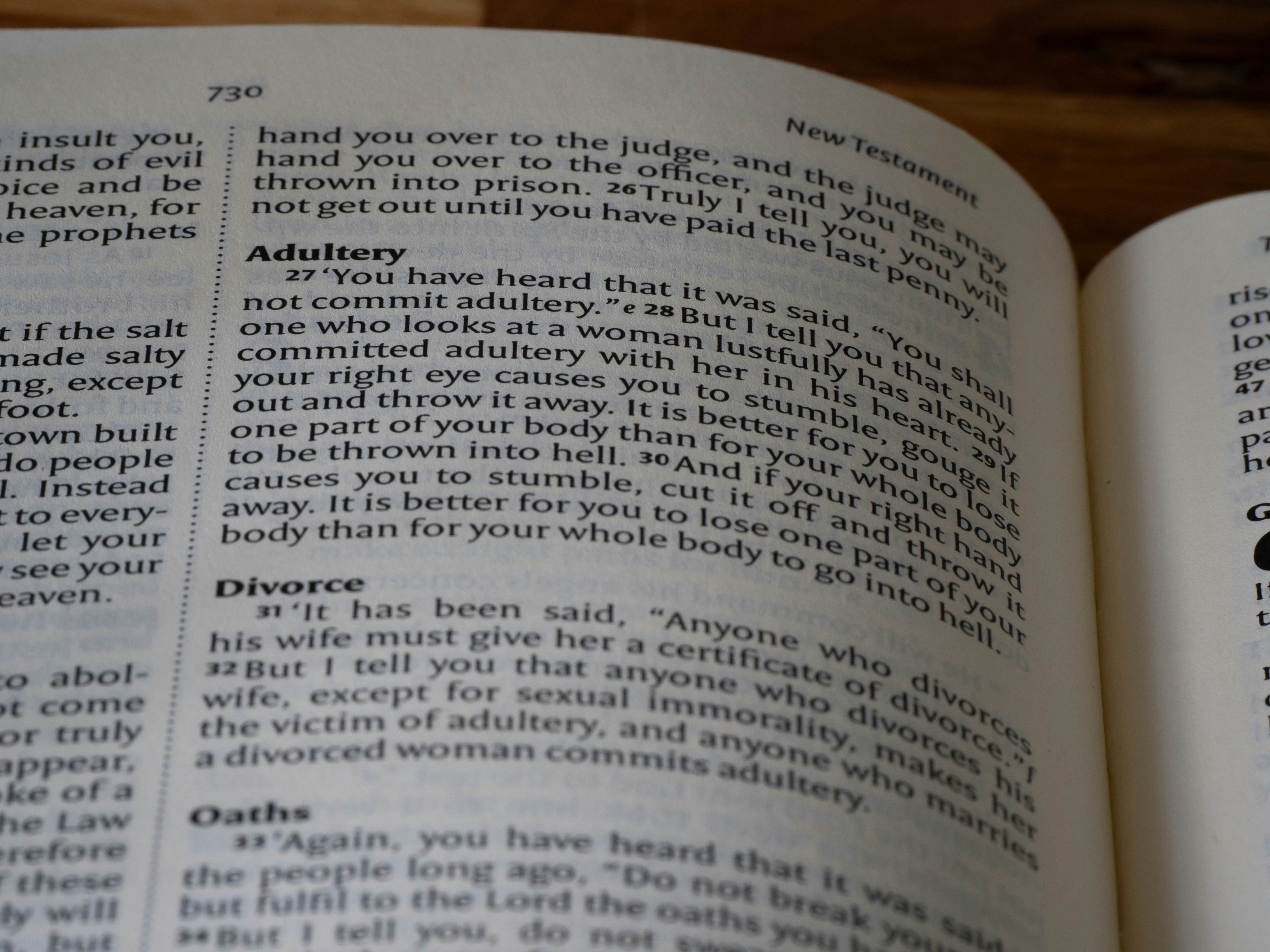 a close up of an open book on a table