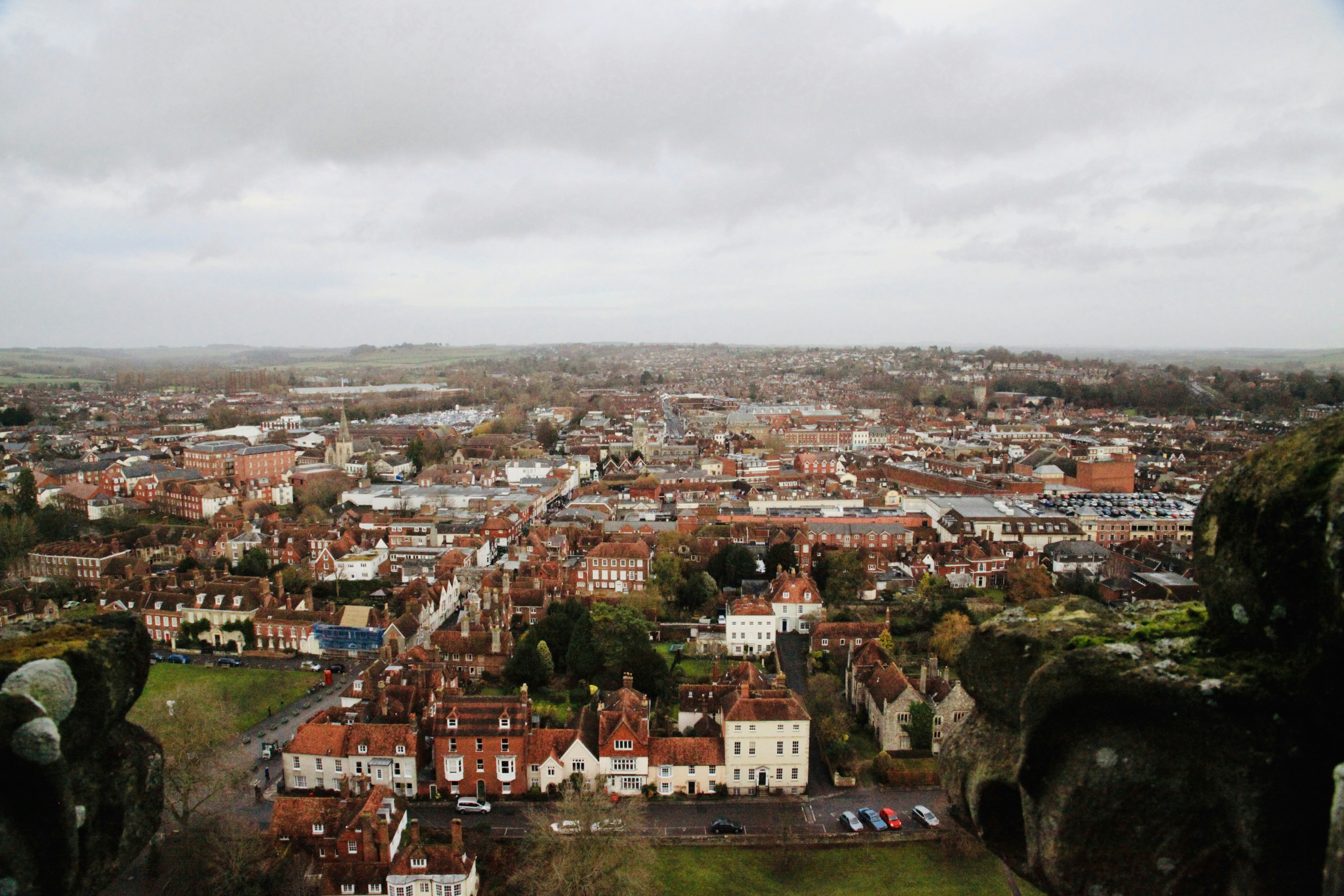 a view of a city from a high point of view