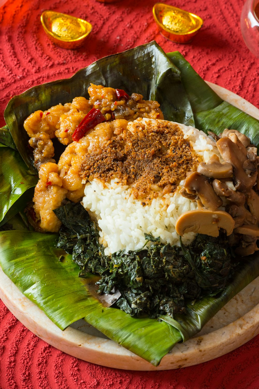 a close up of a plate of food on a table