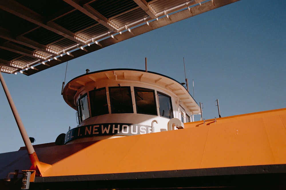 a close up of a boat on a body of water