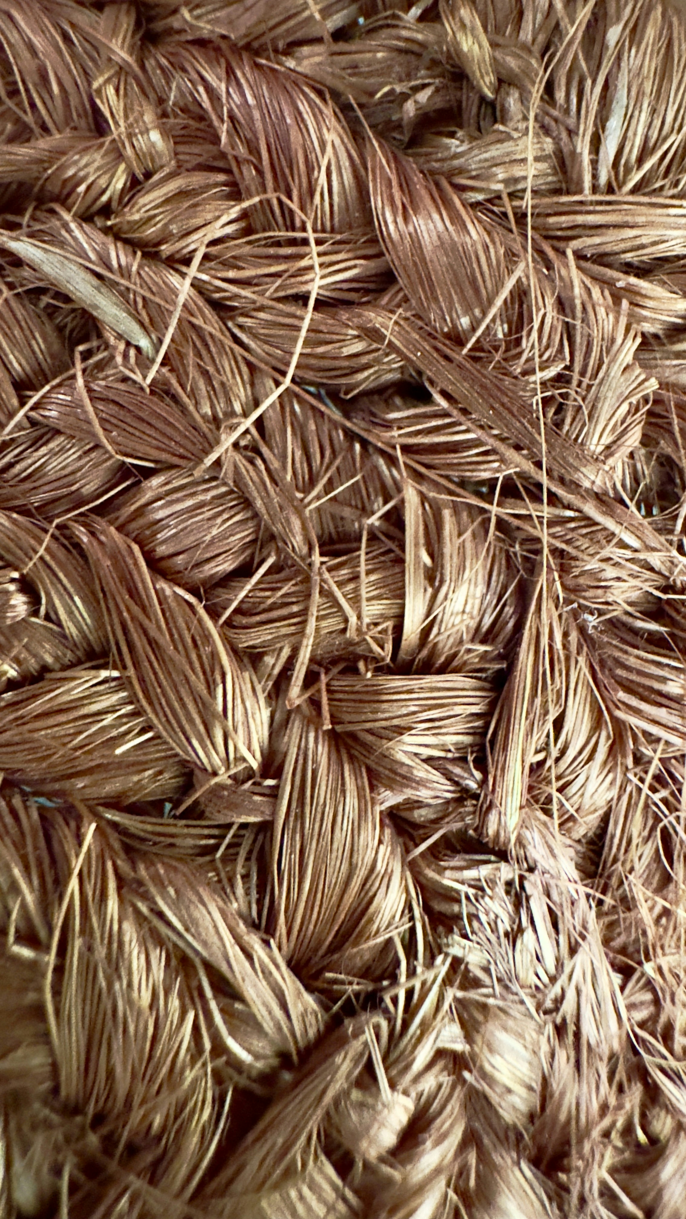 Close-up of hand-braided cotton rope texture