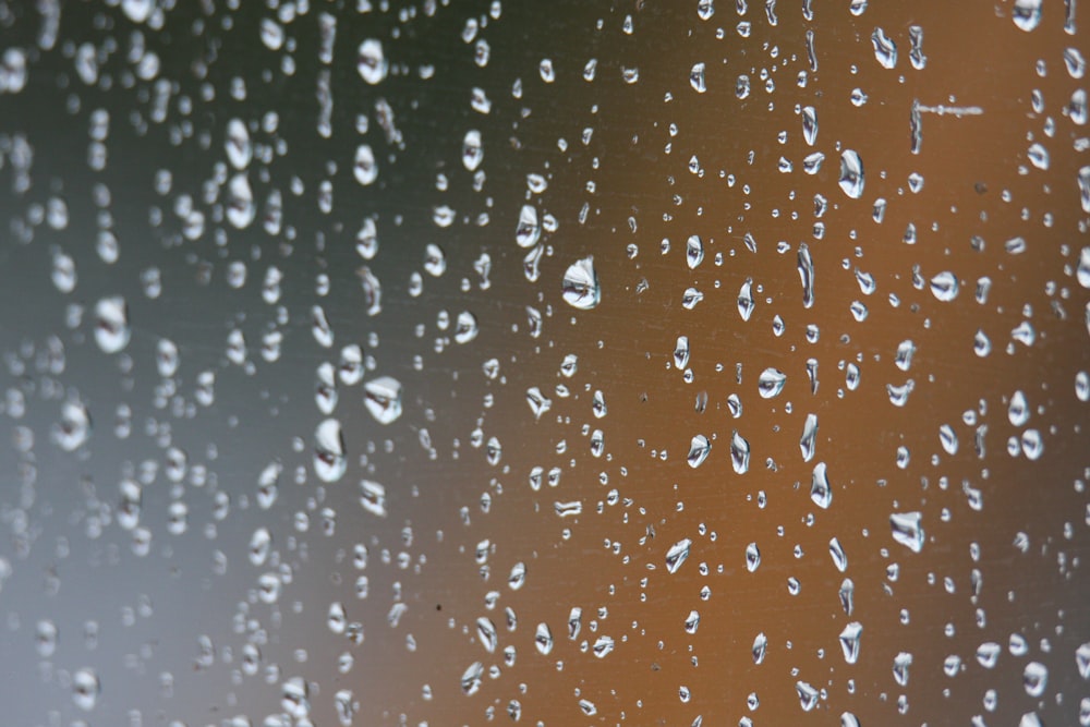 a window with rain drops on it