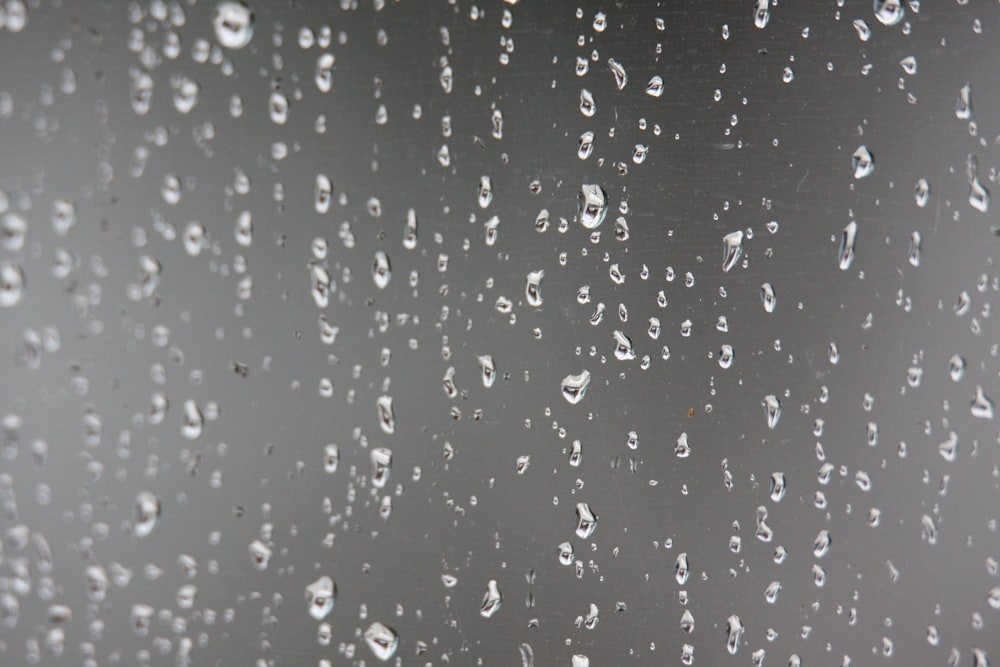 a window with rain drops on it