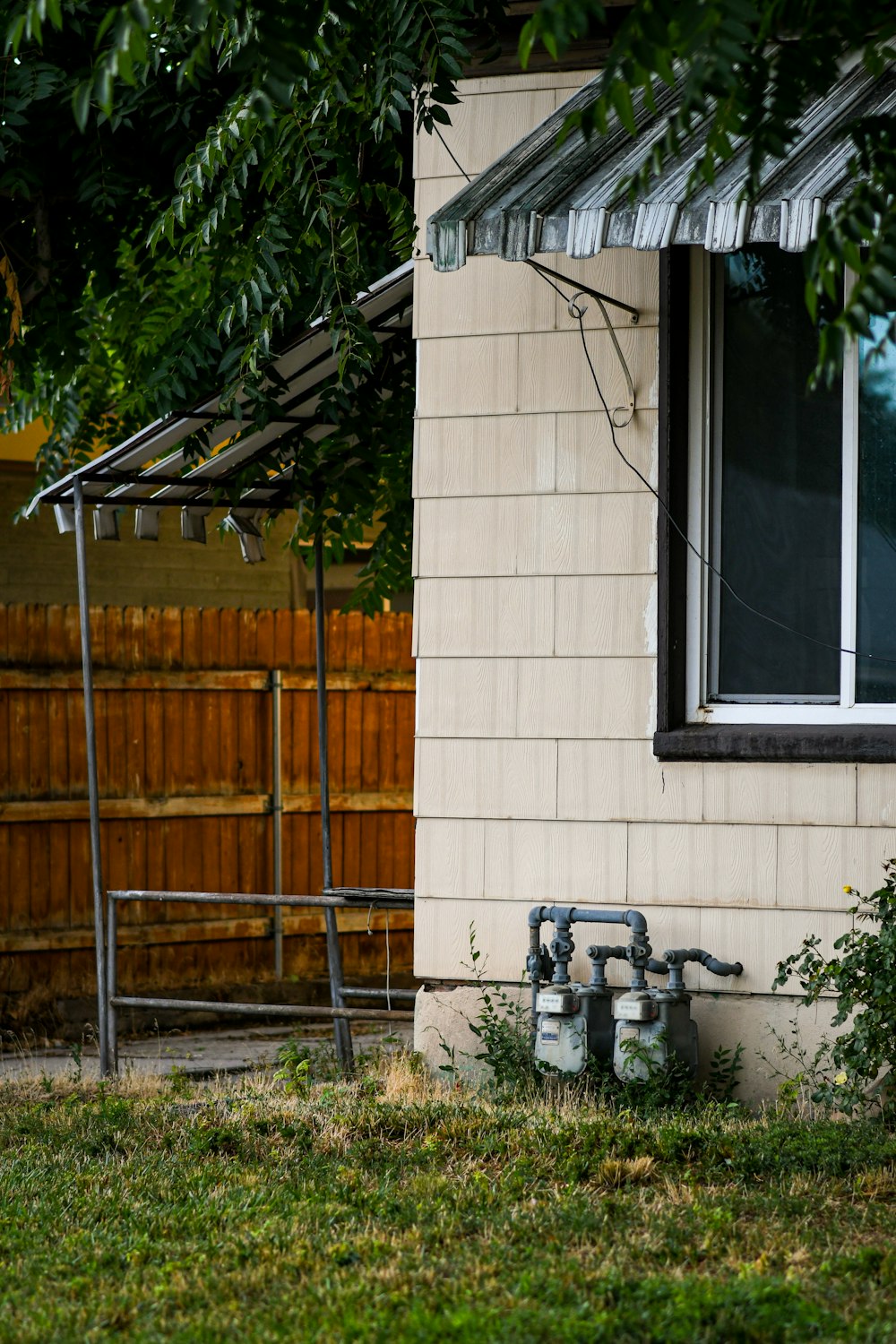 a fire hydrant in front of a house