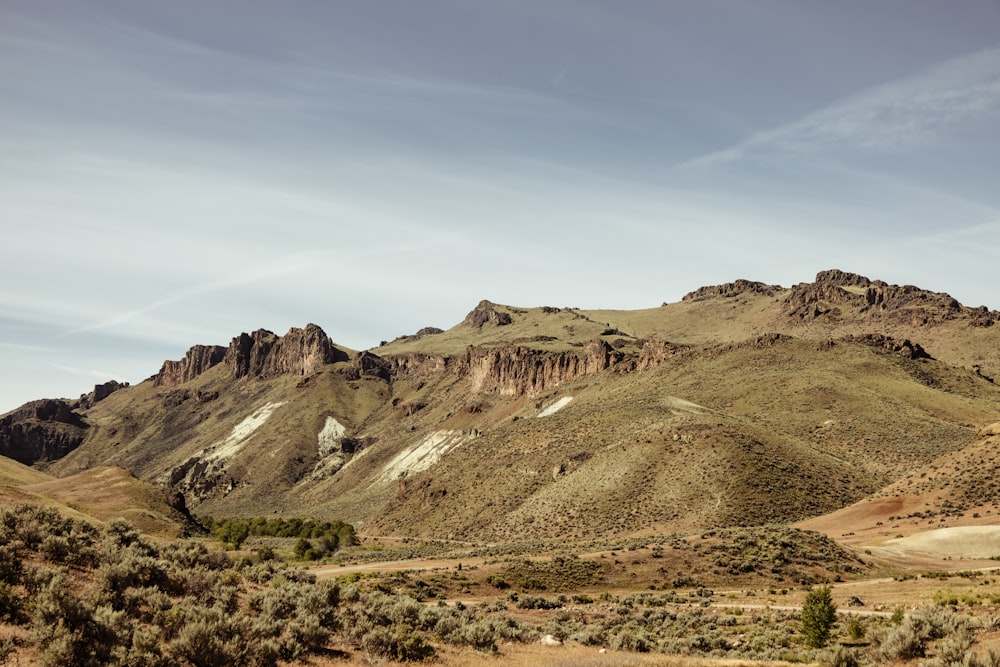 a view of a mountain range from a distance