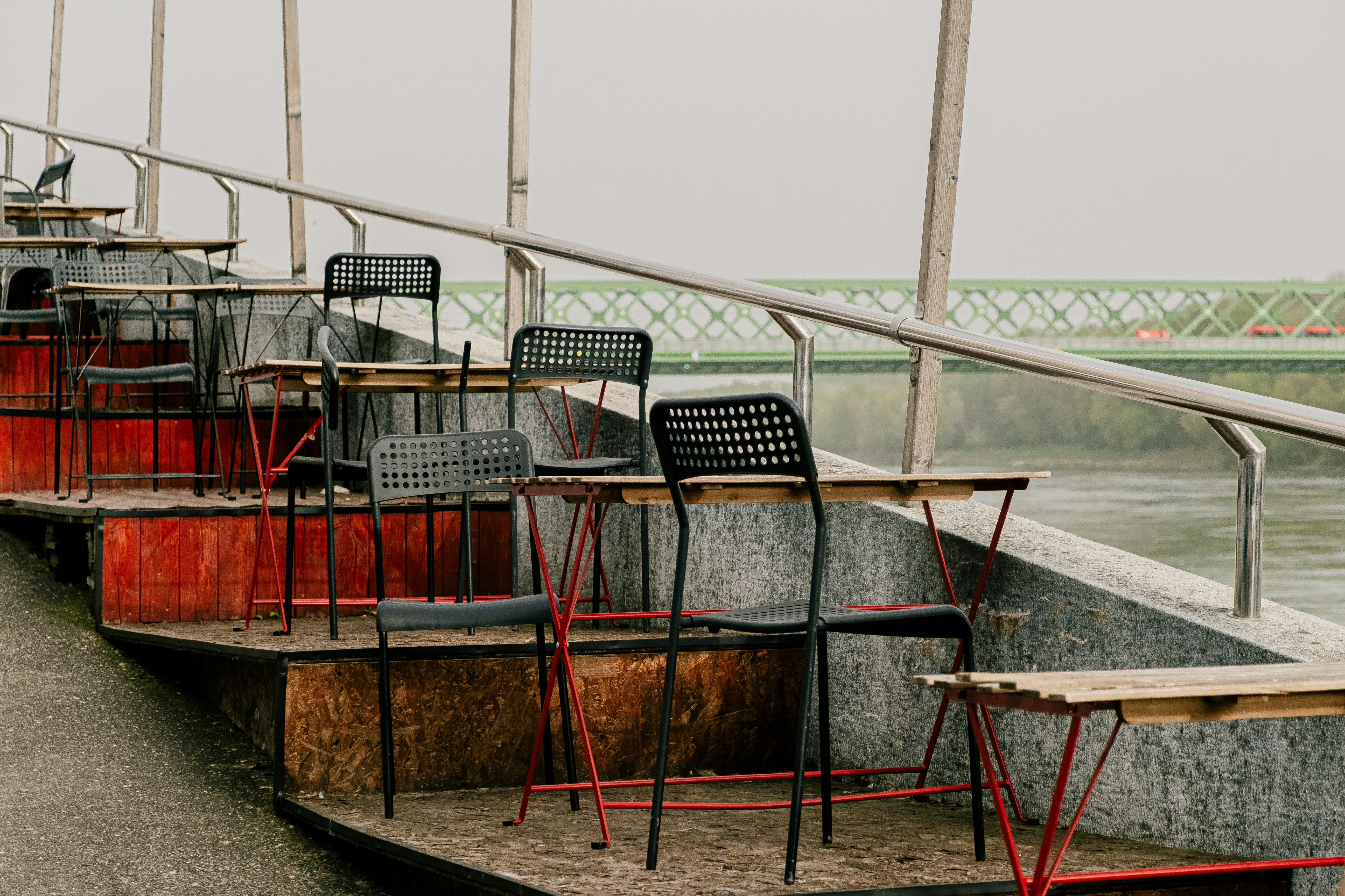 Chairs by Udaipur lake cafe