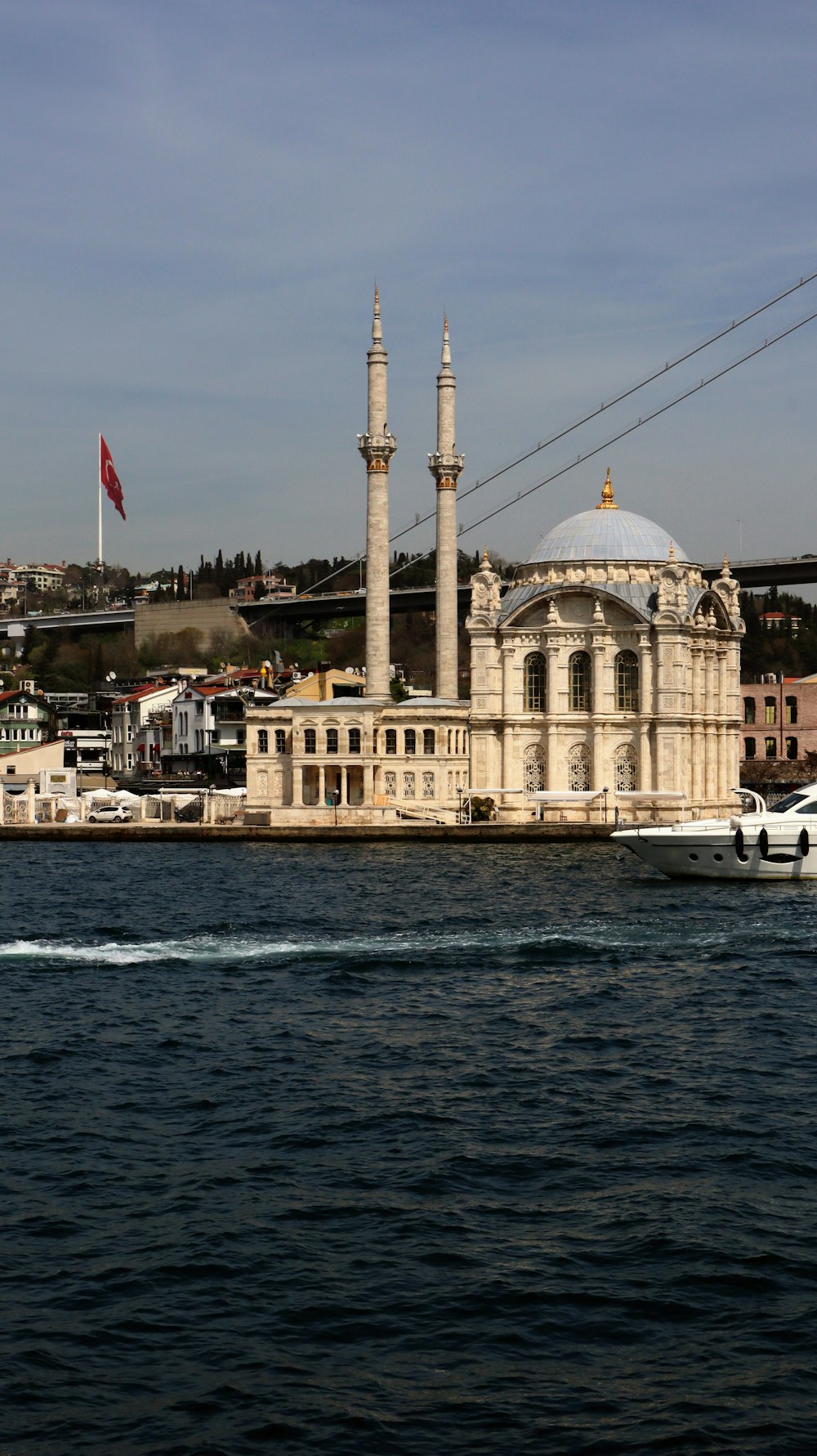 a large building sitting on top of a body of water