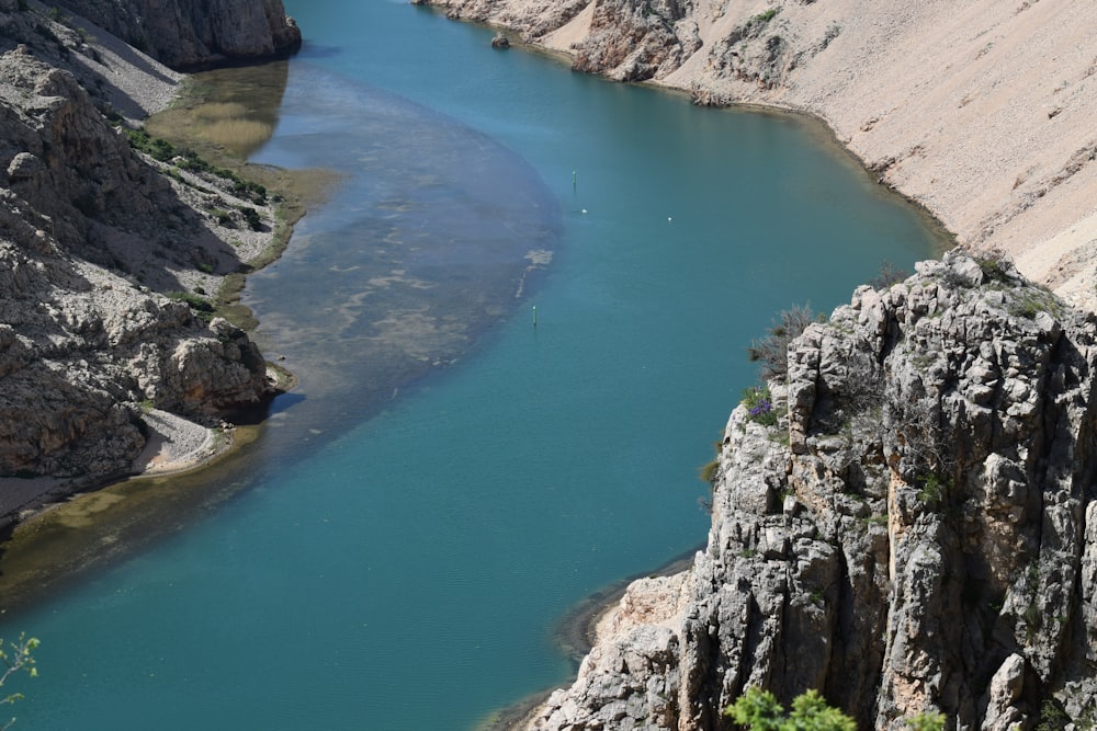 a large body of water surrounded by mountains