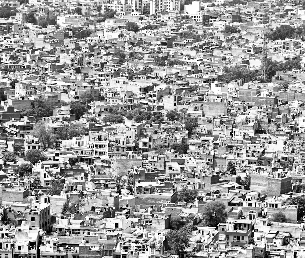 a black and white photo of a city