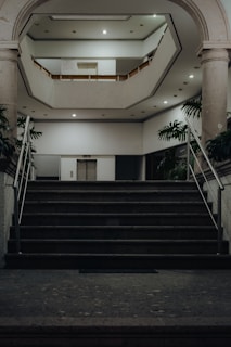 a staircase leading to a second floor of a building