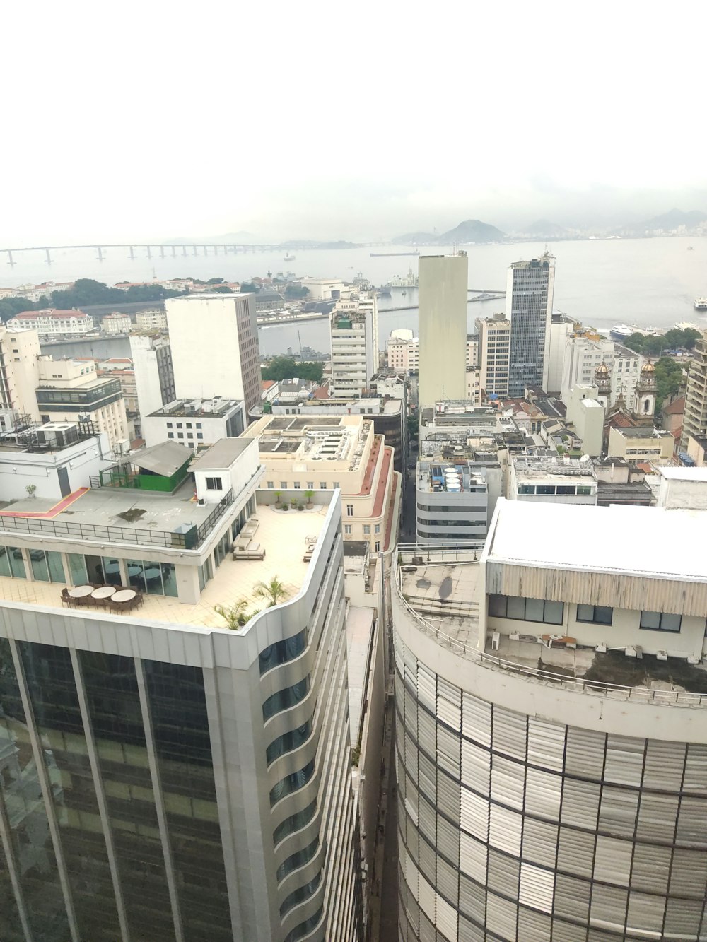 a view of a city from the top of a building