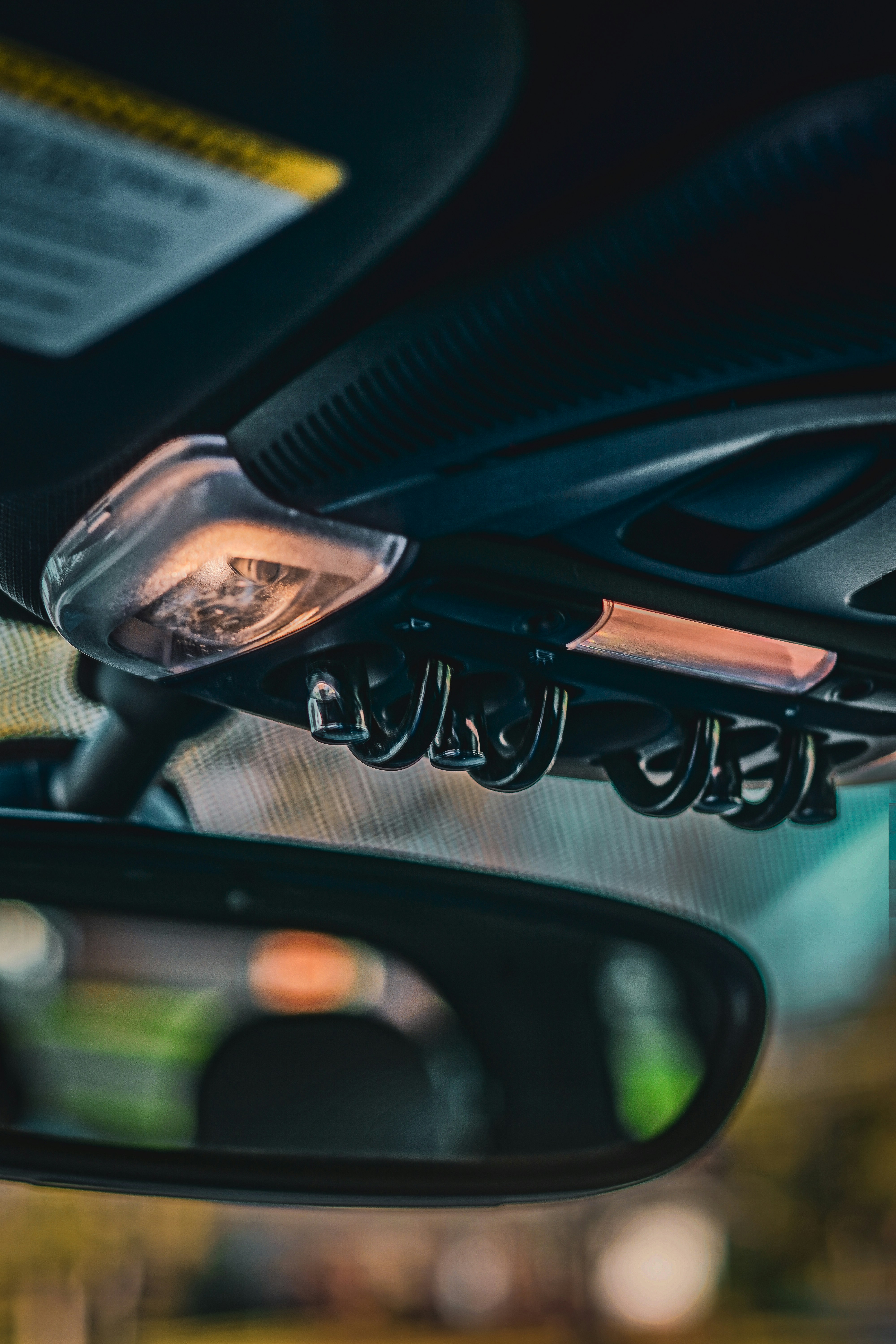 a close up of a rear view mirror on a vehicle
