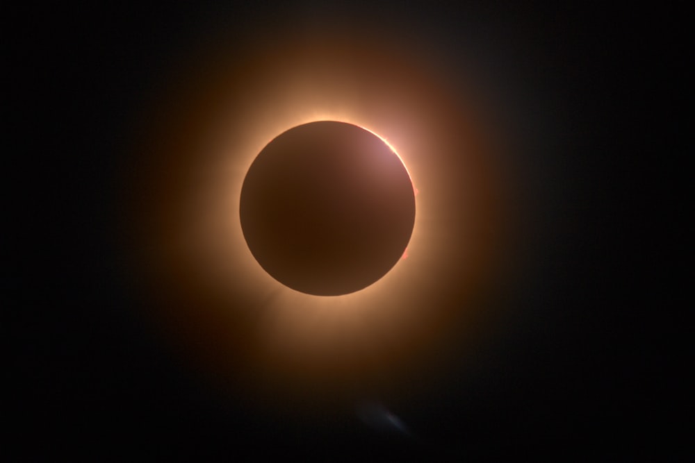 a solar eclipse seen from space during a solar eclipse