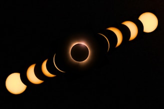 a solar eclipse is seen in the dark sky