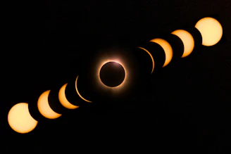 a solar eclipse is seen in the dark sky