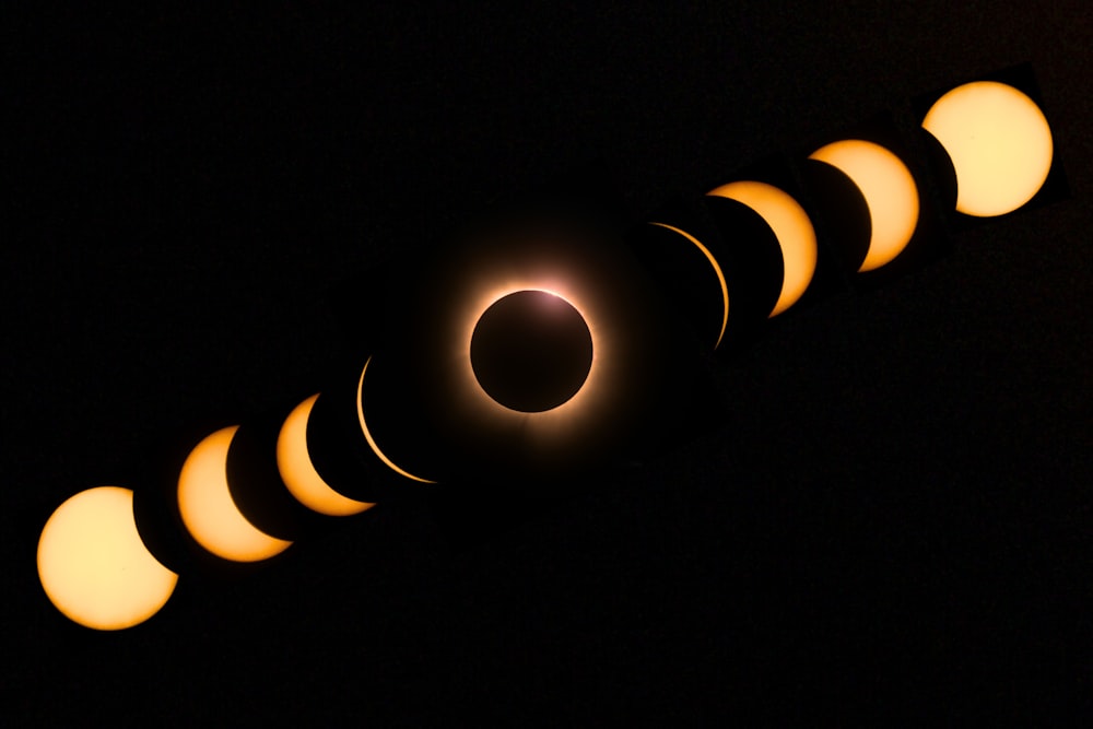 a solar eclipse is seen in the dark sky