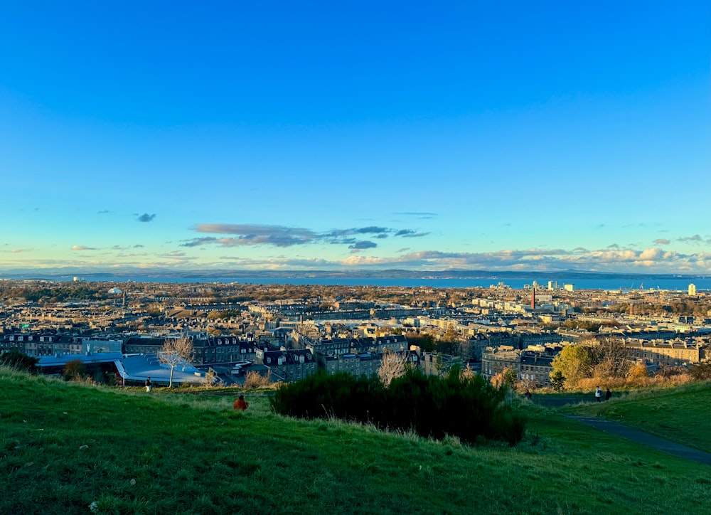 a view of a city from a hill