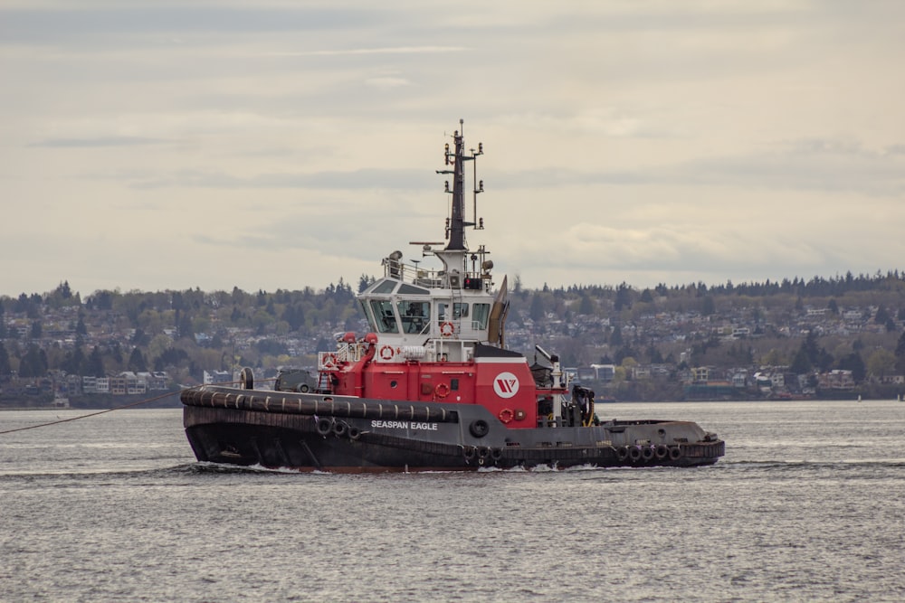 a tug boat in a body of water