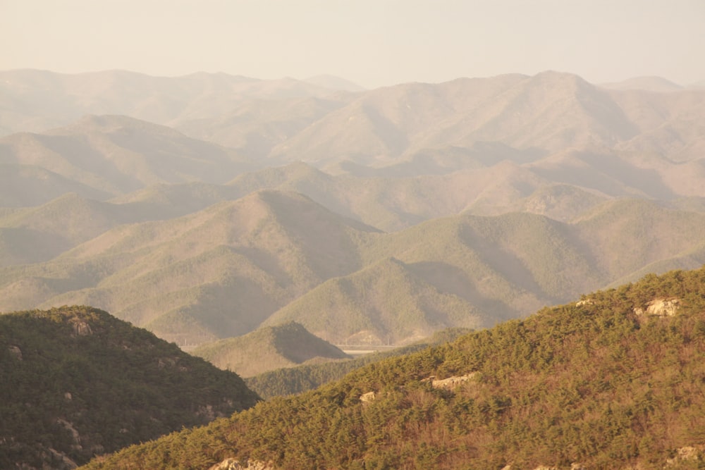 a view of a mountain range in the distance