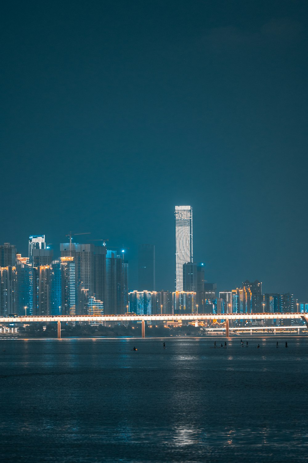 a view of a city at night from across the water