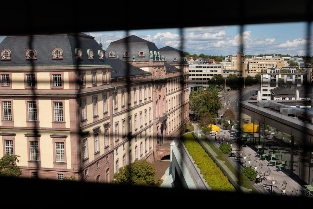 a view of a city from a window