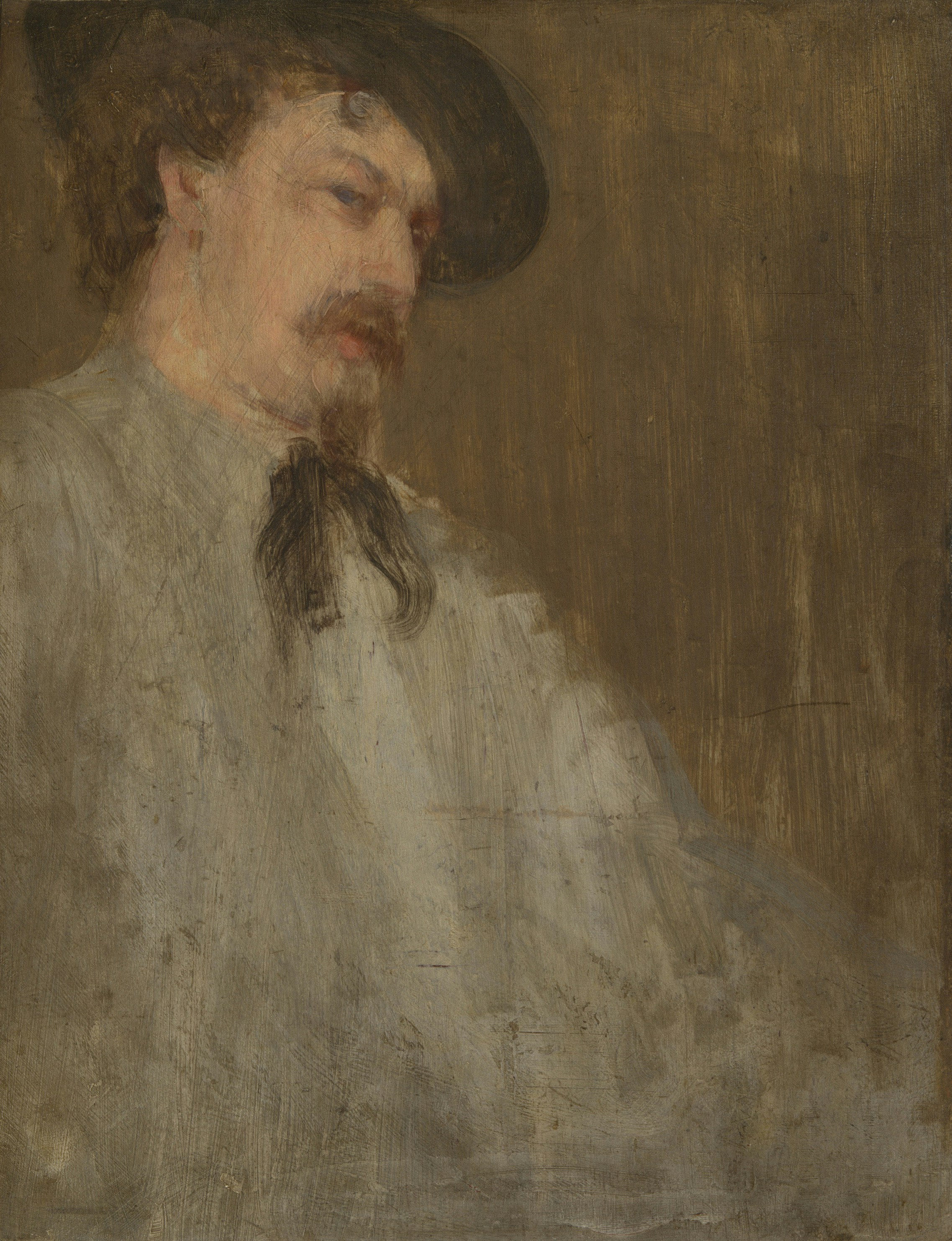a painting of a man wearing a hat