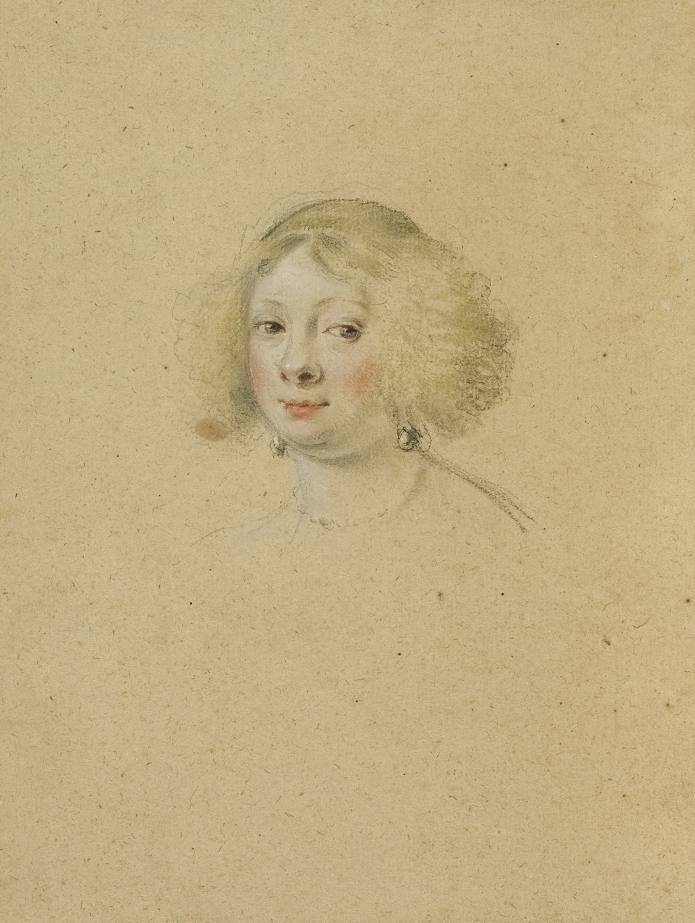 a drawing of a young girl with blonde hair