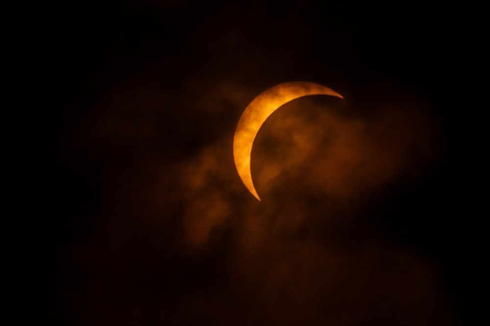 a partial eclipse of the moon during a solar eclipse