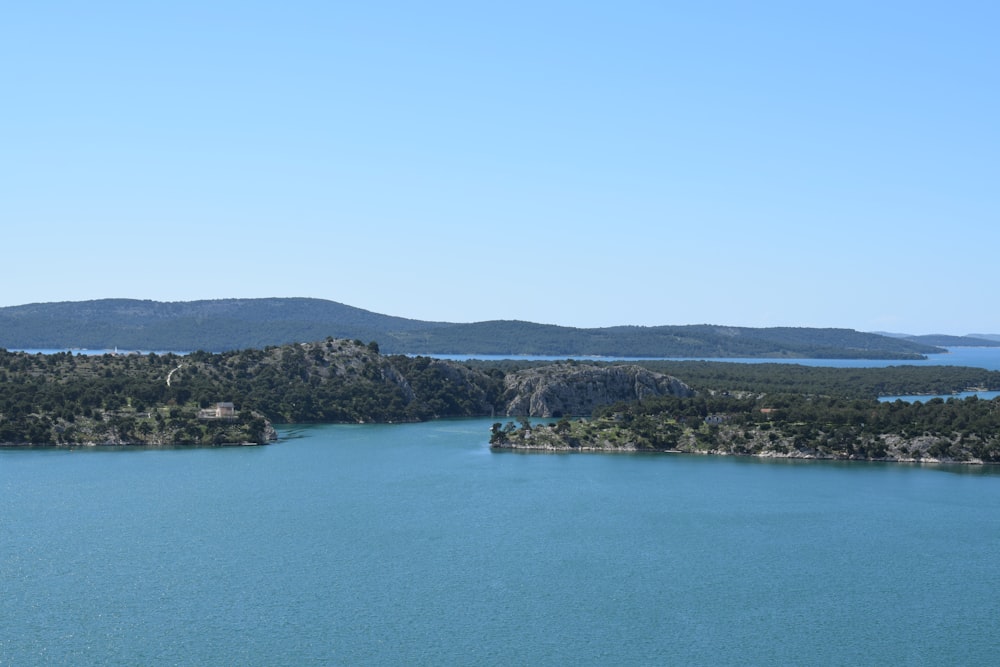 a large body of water surrounded by mountains