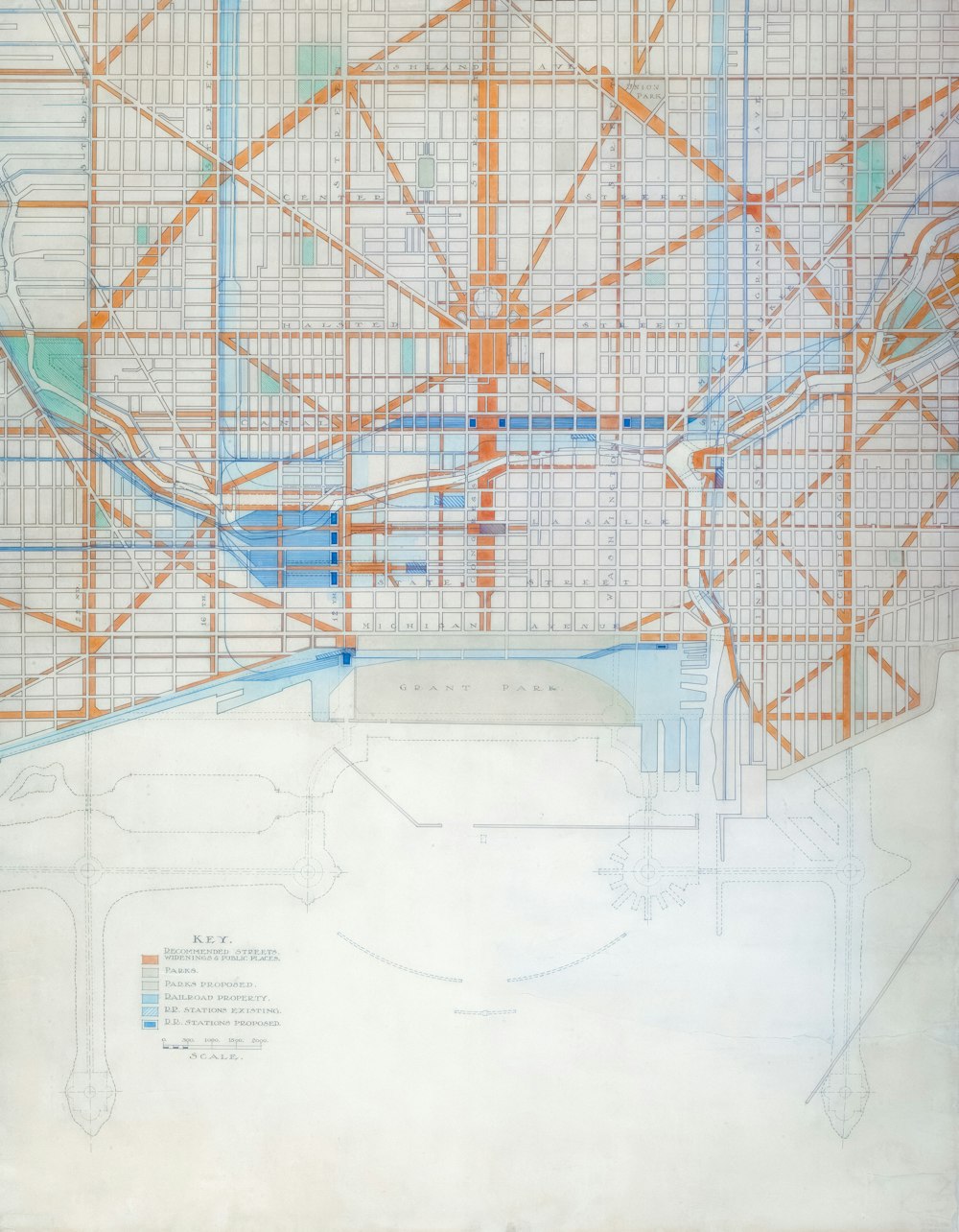 a drawing of a map of a city