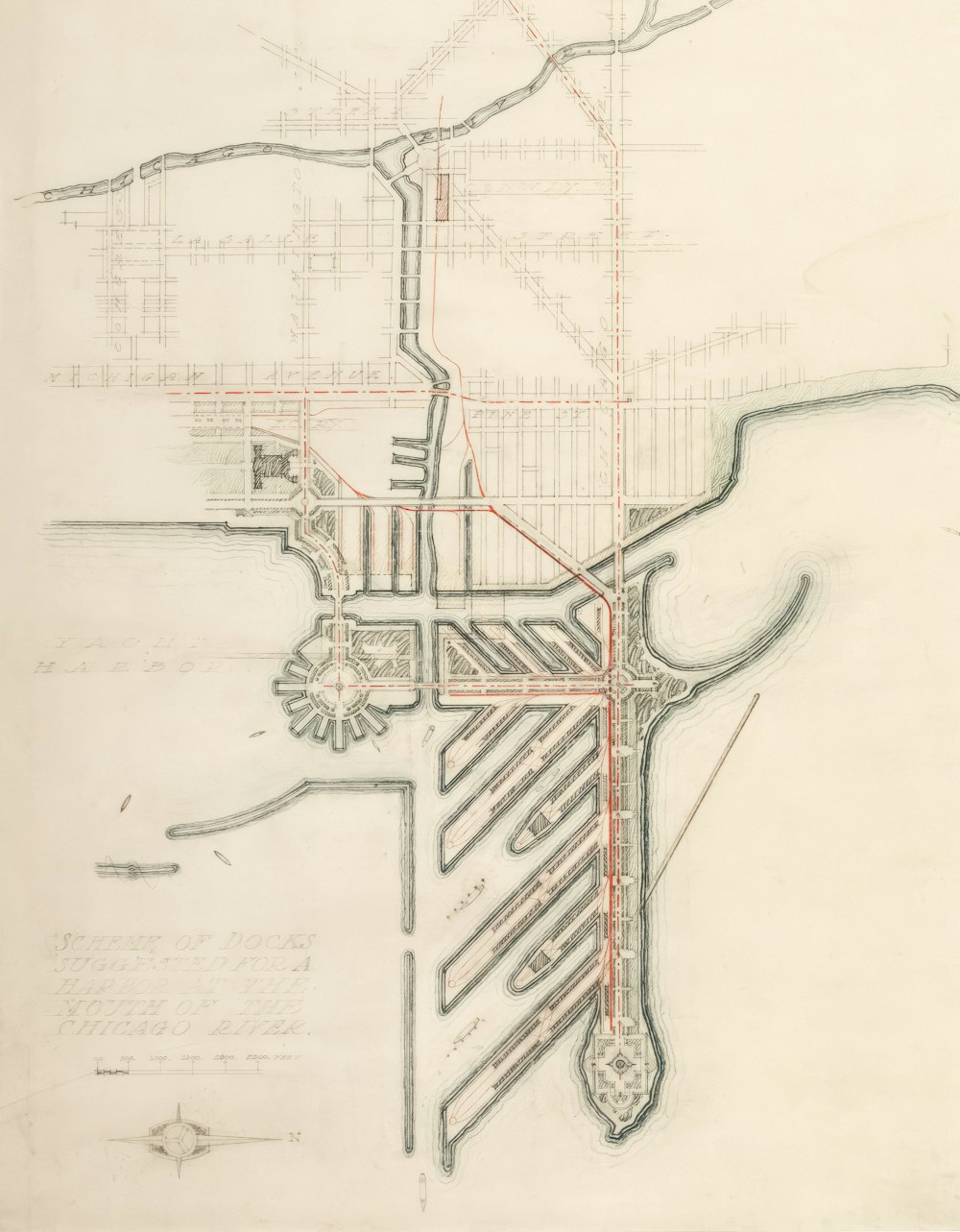 a drawing of a plan of a city