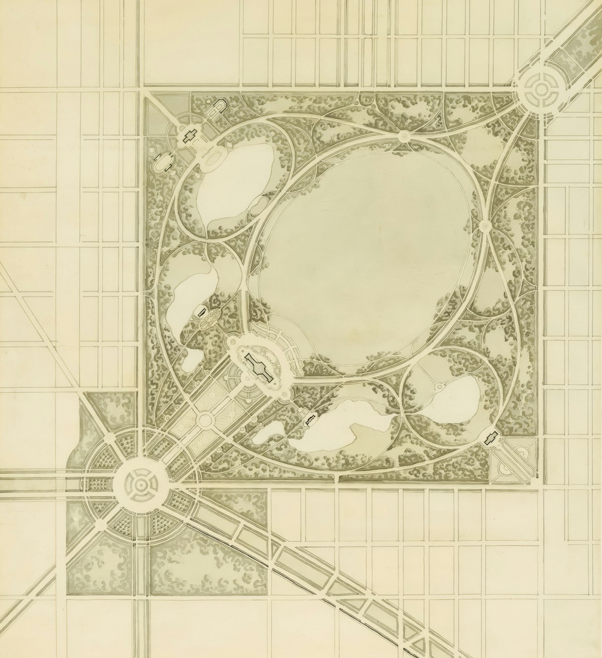 Detailed architectural plan drawing of a building design