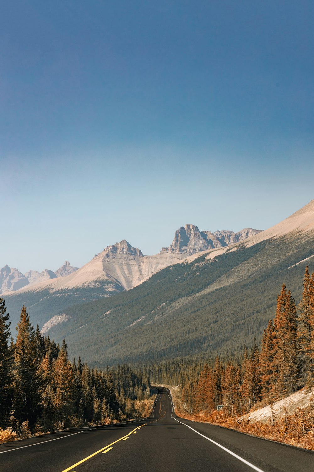 a road in the middle of a mountain range