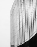 a black and white photo of a tall building