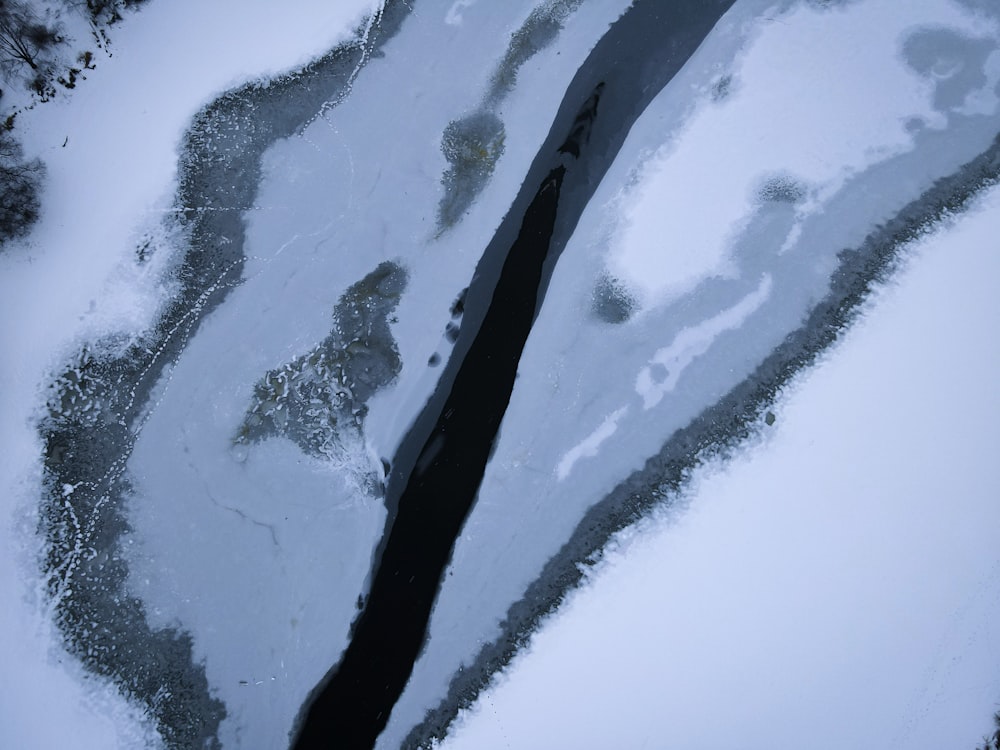 a river running through a snow covered forest