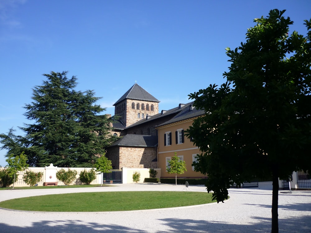 a large building with a clock tower on top of it