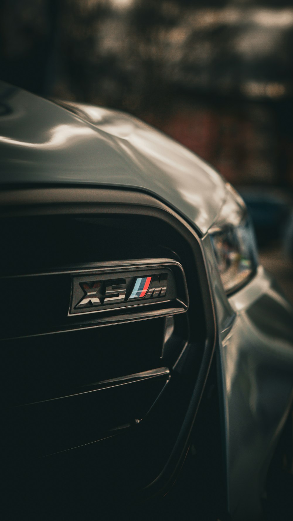 a close up of a bmw logo on a car