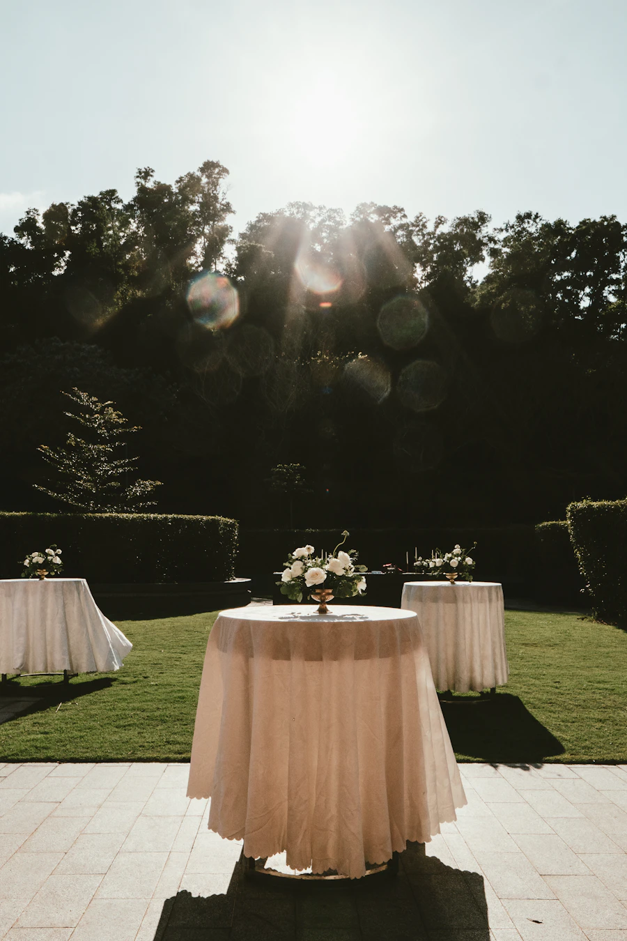 Elegant white-linen table for holiday dinners