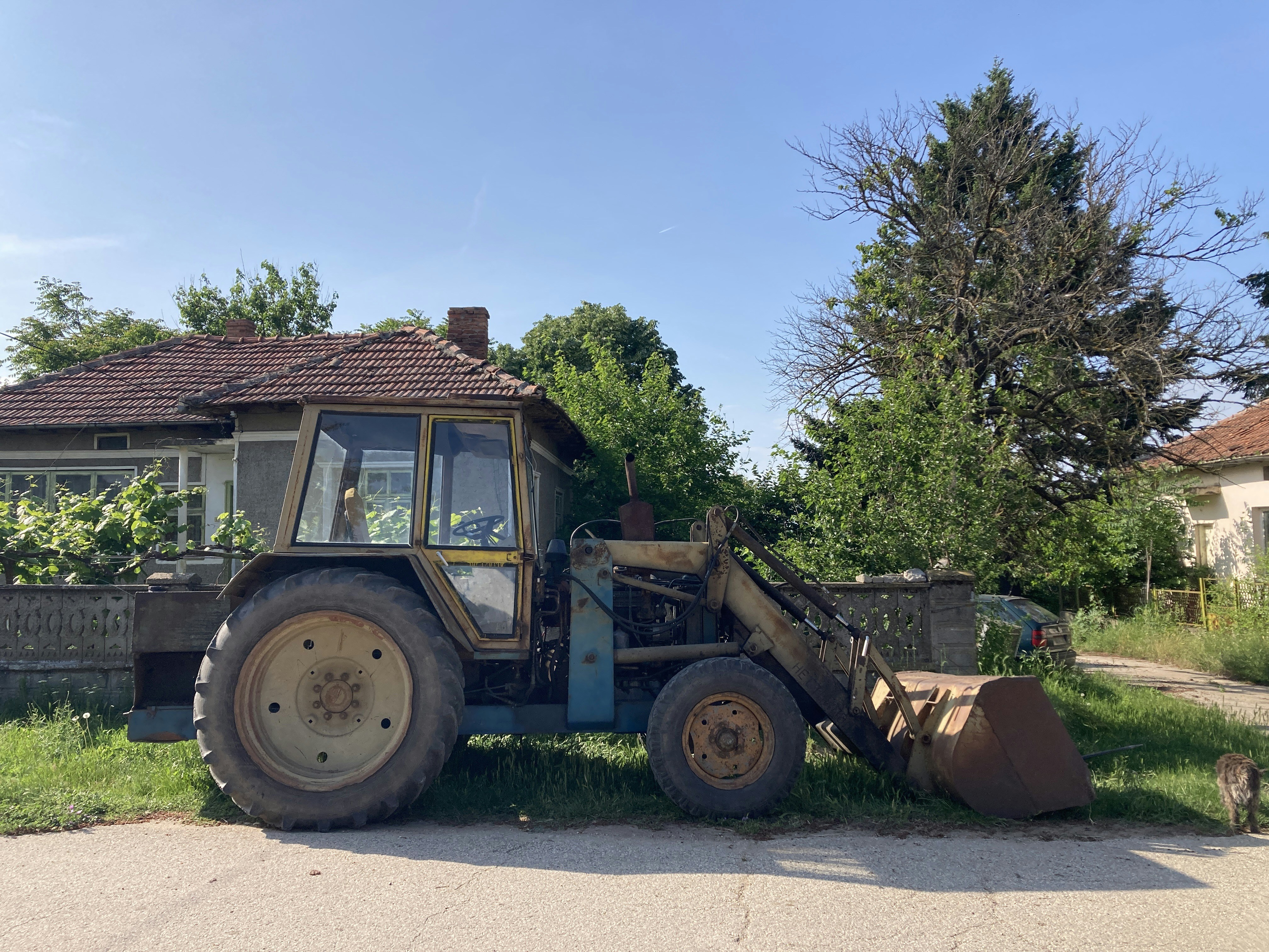 Tractor in the village, this old work horse still keeps going.