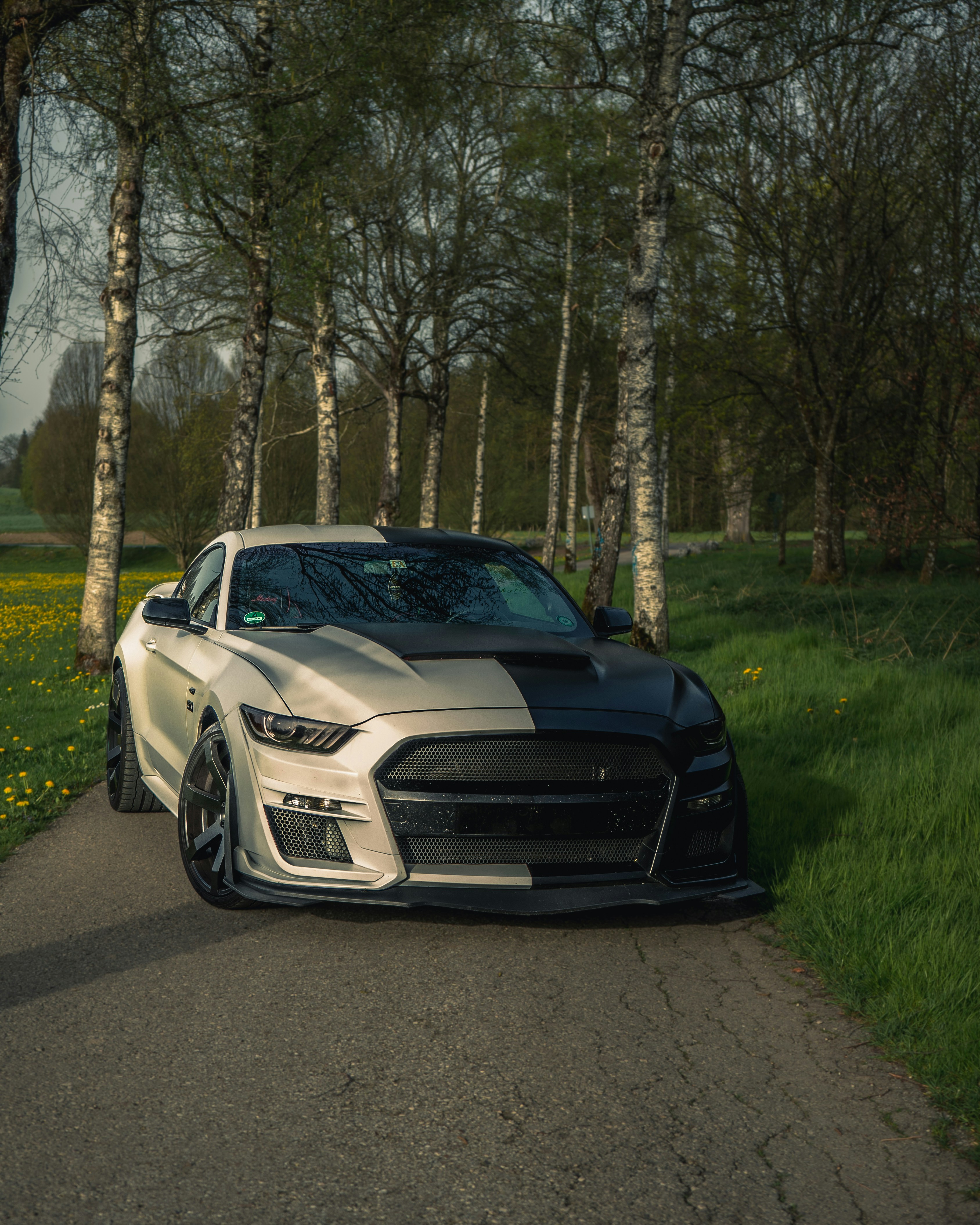 a car parked on the side of a road