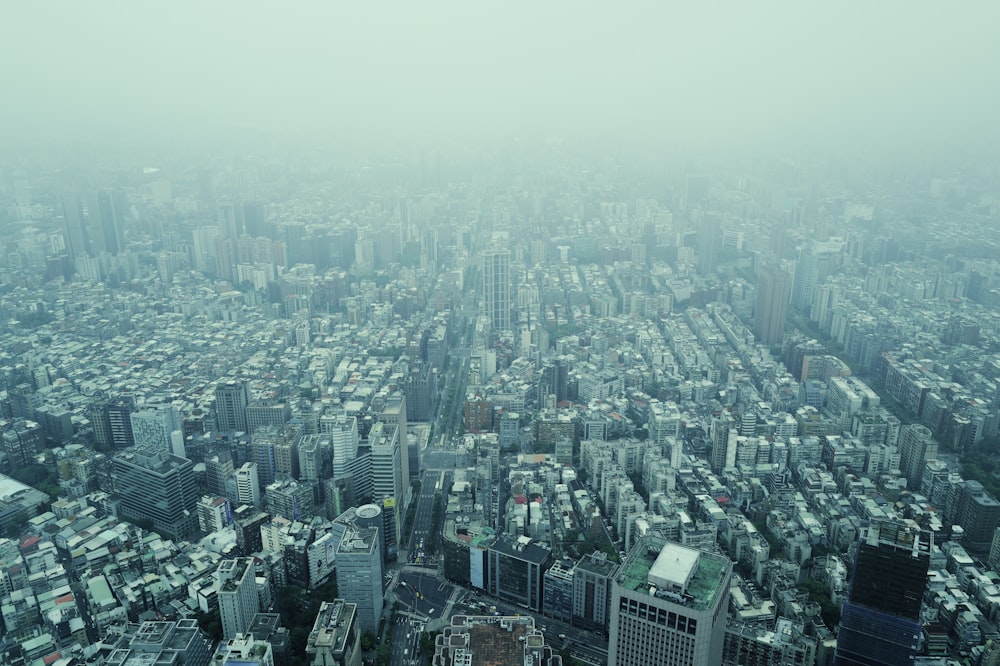 a view of a city from the top of a skyscraper