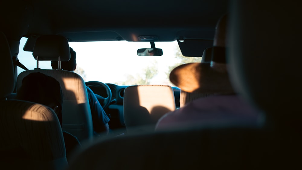 a view of the back seats of a car