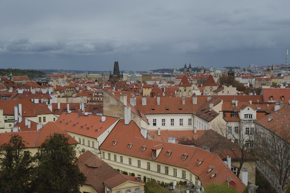 a view of a city from the top of a hill