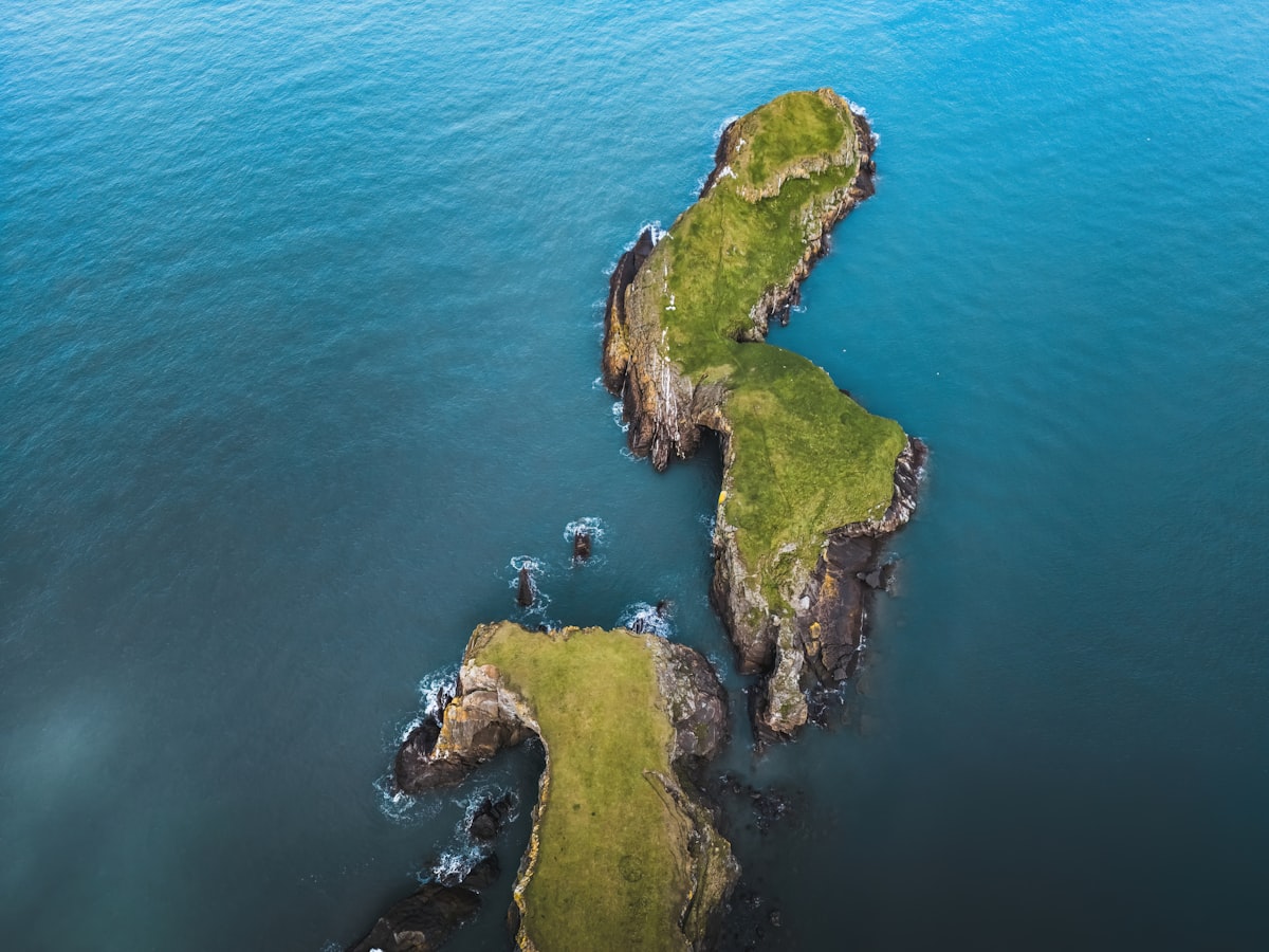 Coastline and turquoise water of the Isles of Scilly
