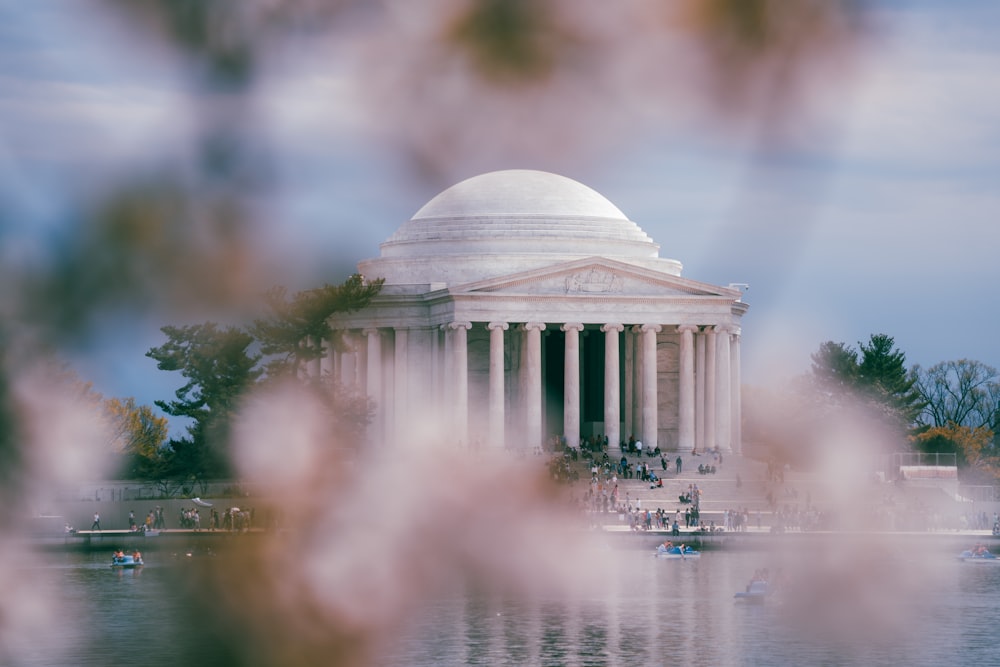 a view of the jefferson memorial from across the water